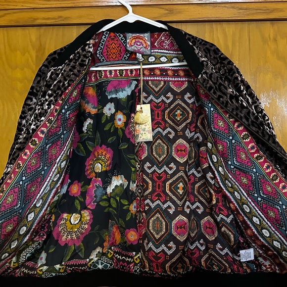 Johnny Was quilted leopard velvet bomber jacket size XXL - Picture 2 of 7